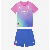 AC Milan Tredje trøje Børn 2023-24 Kortærmet (+ Korte bukser)